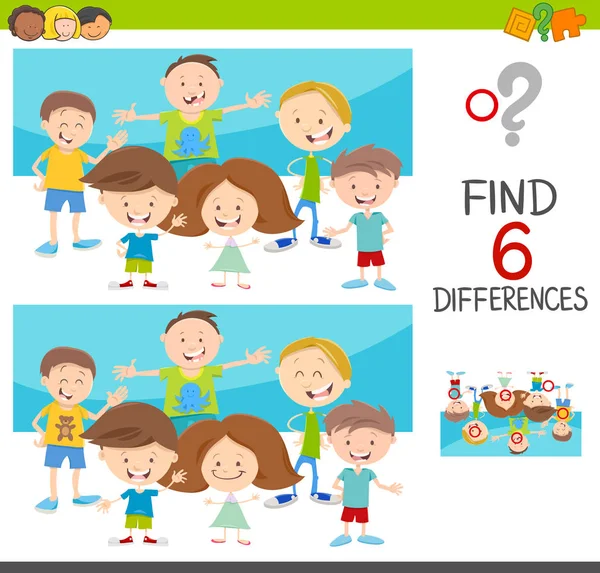 Επιτόπου τις διαφορές με τα παιδιά — Διανυσματικό Αρχείο