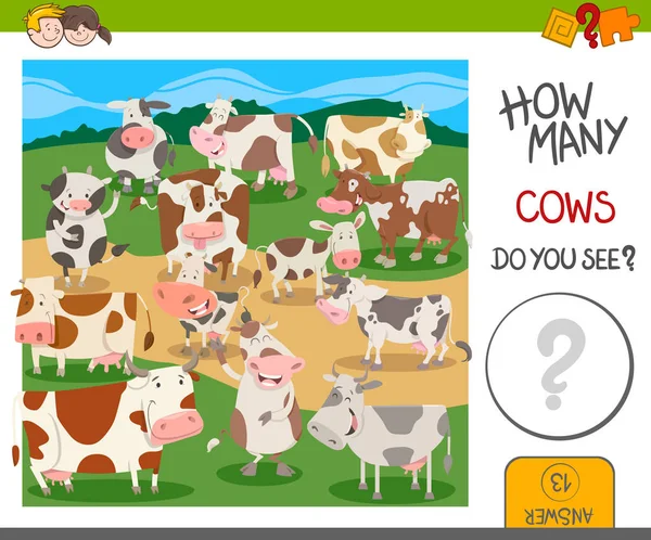 Combien de vaches jeu — Image vectorielle