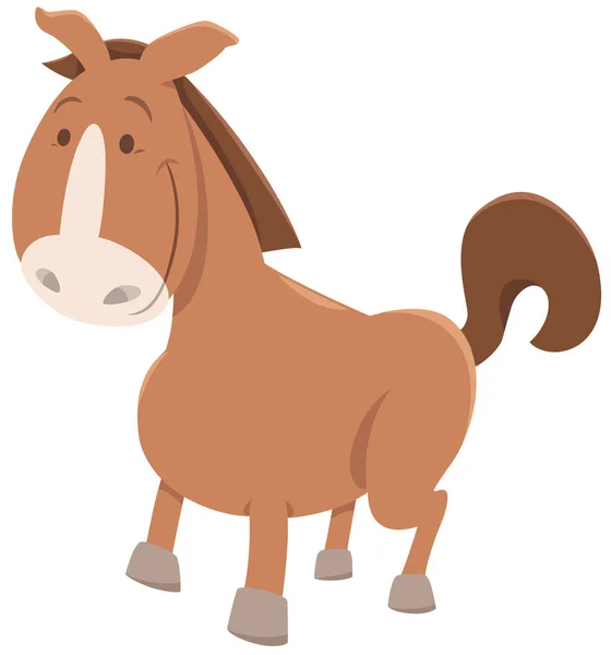 Cavalo ou pônei desenho animado animal — Vetor de Stock