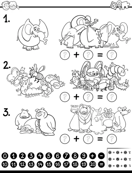 Actividad matemática para colorear página — Archivo Imágenes Vectoriales