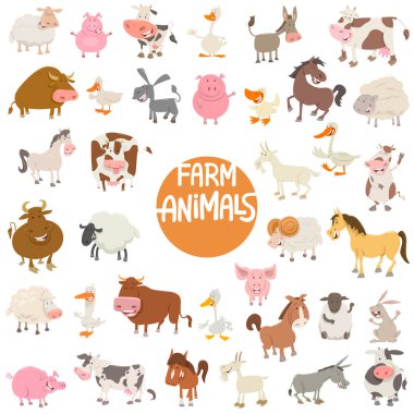 Karikatür hayvan karakteri büyük kümesi