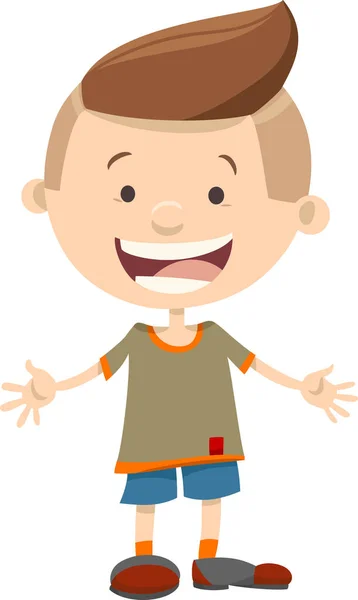 Счастливый мальчик-герой мультфильма — стоковый вектор