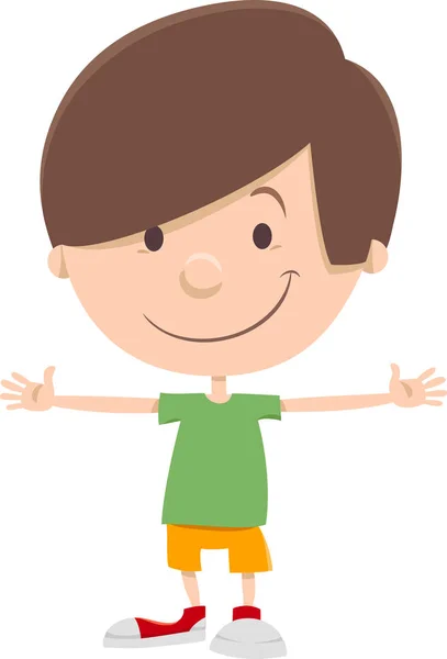 Smiling kid boy cartoon character — Stock Vector