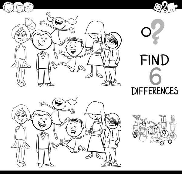 Spot the difference coloring book — Stock Vector