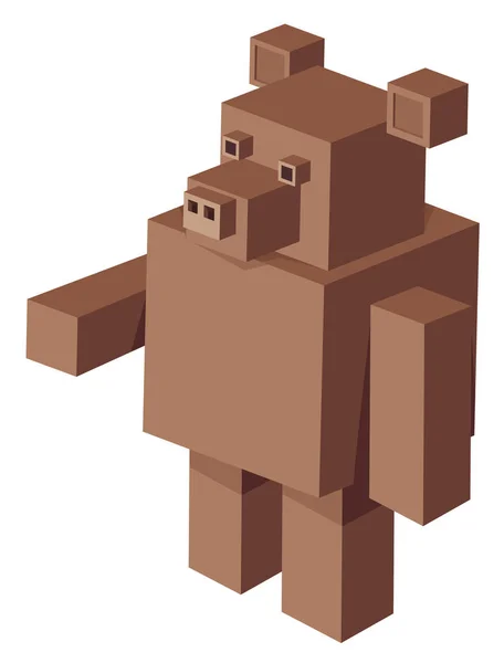 Medve kocka alakú rajzfilmfigura — Stock Vector