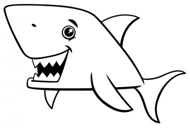 shark fish coloring page clipart