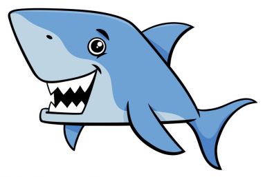 shark fish cartoon character clipart