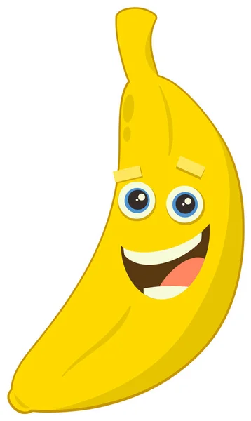 Banaan fruit stripfiguur — Stockvector