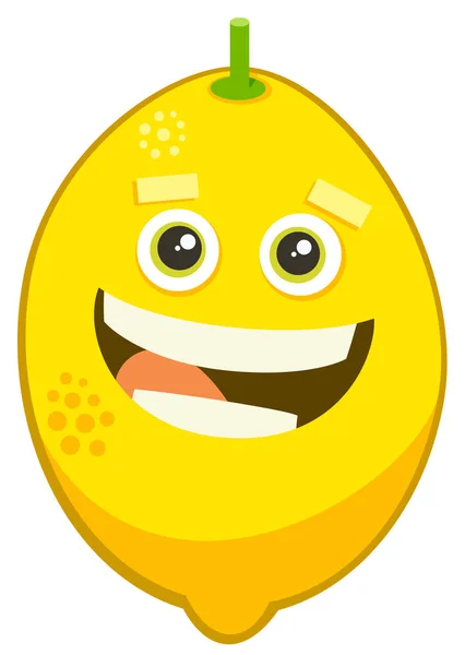 Dessin animé citron fruit caractère — Image vectorielle