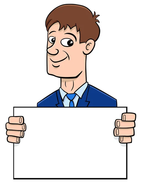 Cartoon businessman with board — Stock Vector