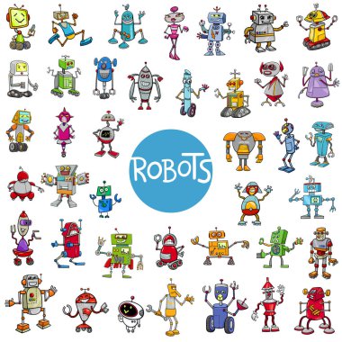 çizgi film robot karakteri büyük kümesi