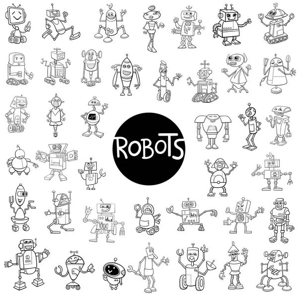 Robô personagens grande conjunto —  Vetores de Stock