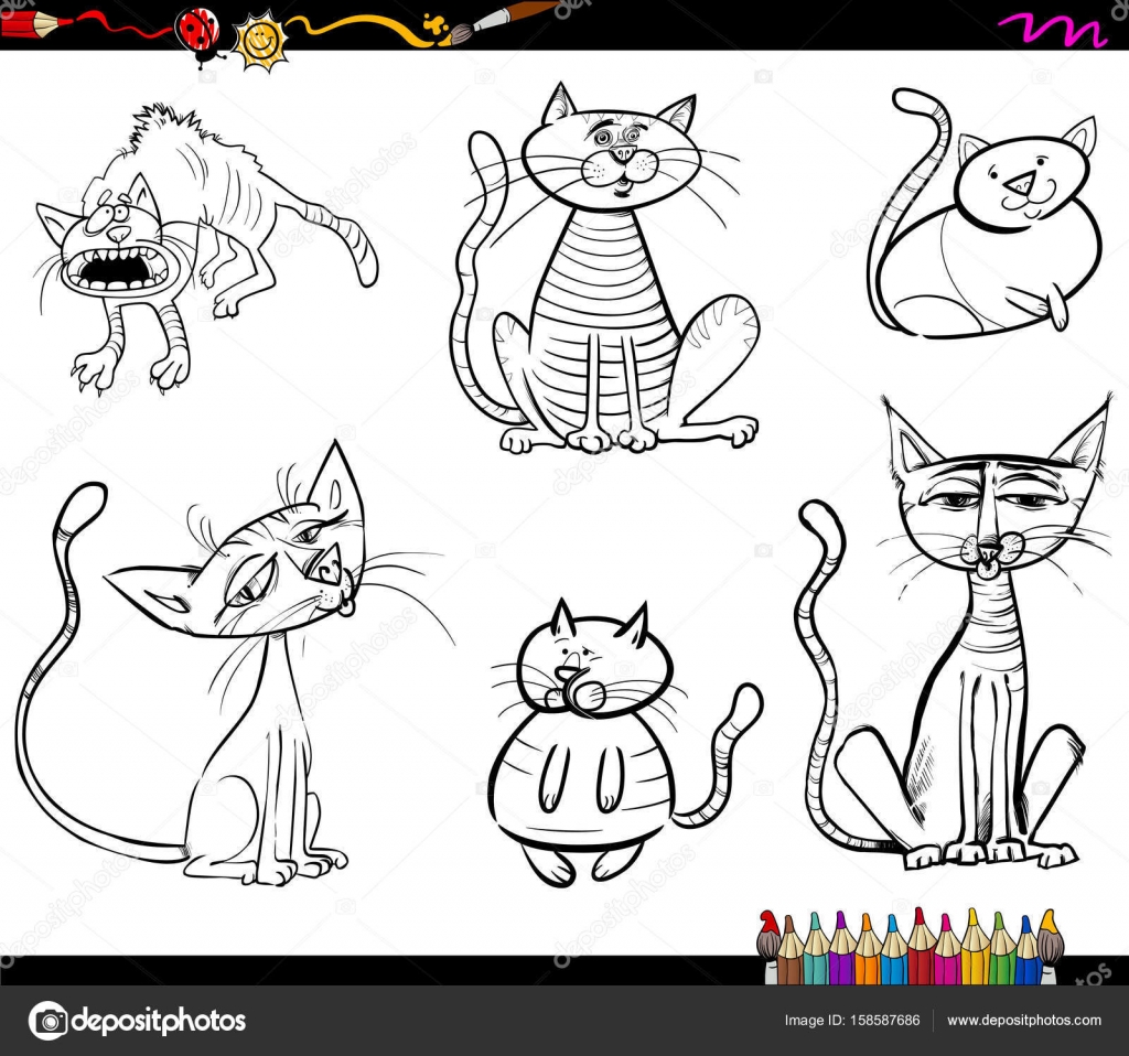 Imagenes De Perros Y Gatos Animados Para Colorear