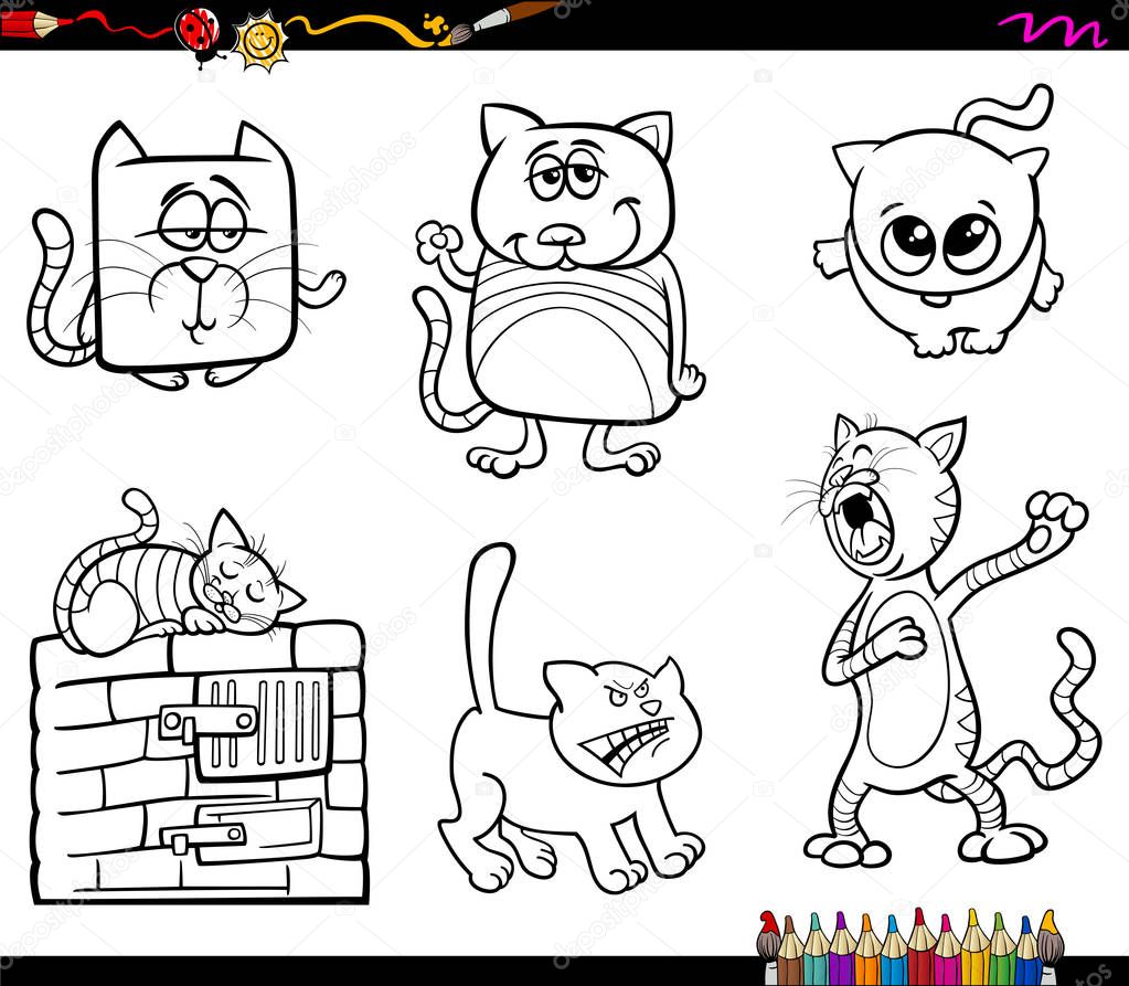 Komik kedi karakter boyama kitabı — Stok Vektör © izakowski 158582504