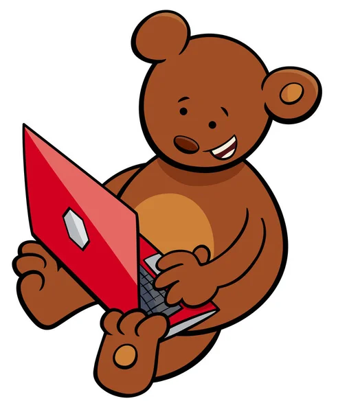 Bear with notebook cartoon illustration — Stock Vector