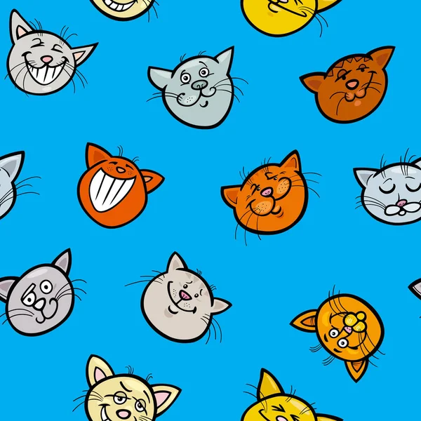 Papel de regalo de dibujos animados con gatos — Vector de stock