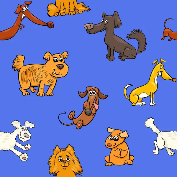 Γελοιογραφία μοτίβο με τα σκυλιά — Διανυσματικό Αρχείο