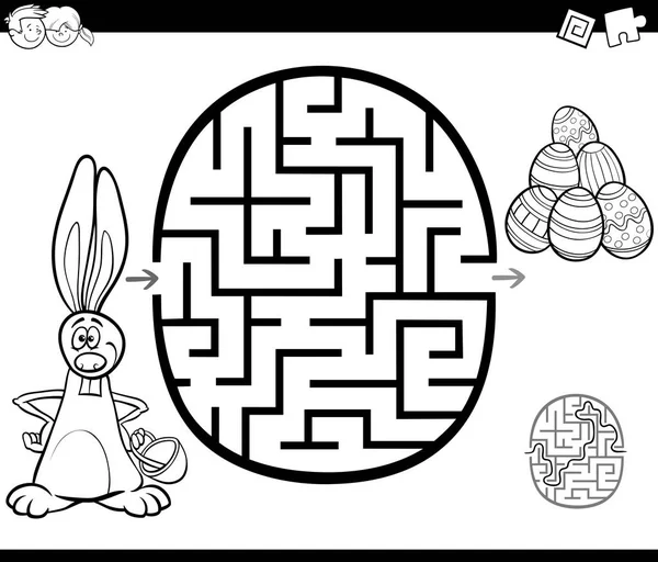 Activité de labyrinthe de Pâques pour la coloration — Image vectorielle