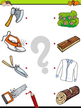 match objects educational activity game clipart