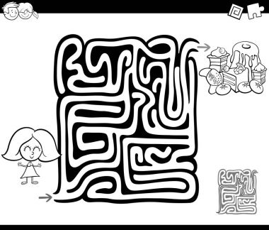 kız ve tatlılar ile labirent etkinlik oyunu