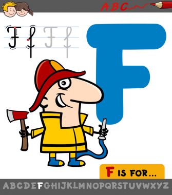 çizgi film itfaiyeci ile harf f
