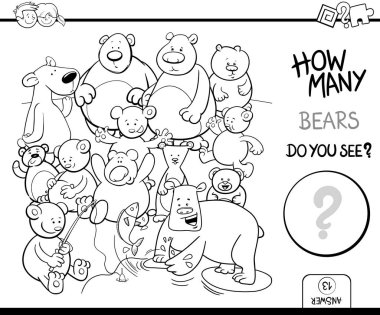 kitap etkinlik boyama ayılar sayma