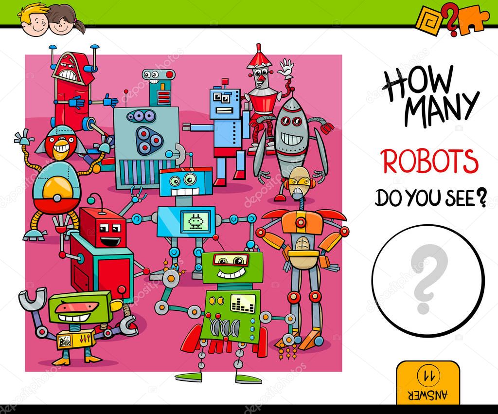 counting robots educational game for kids