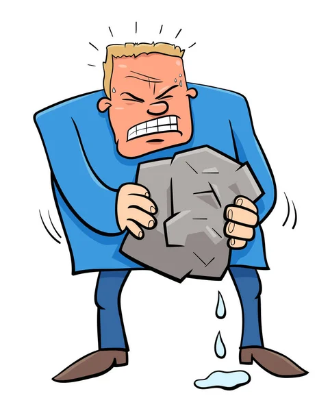 Diciendo exprimir el agua de la caricatura humor de piedra — Vector de stock