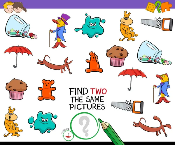 Find two identical pictures activity game Vector Graphics