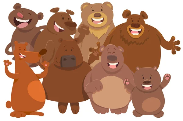 Niedźwiedzie dzikich zwierząt znaki kreskówka — Wektor stockowy