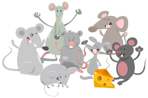 Mäuse Tierfiguren Zeichentrickfilm — Stockvektor