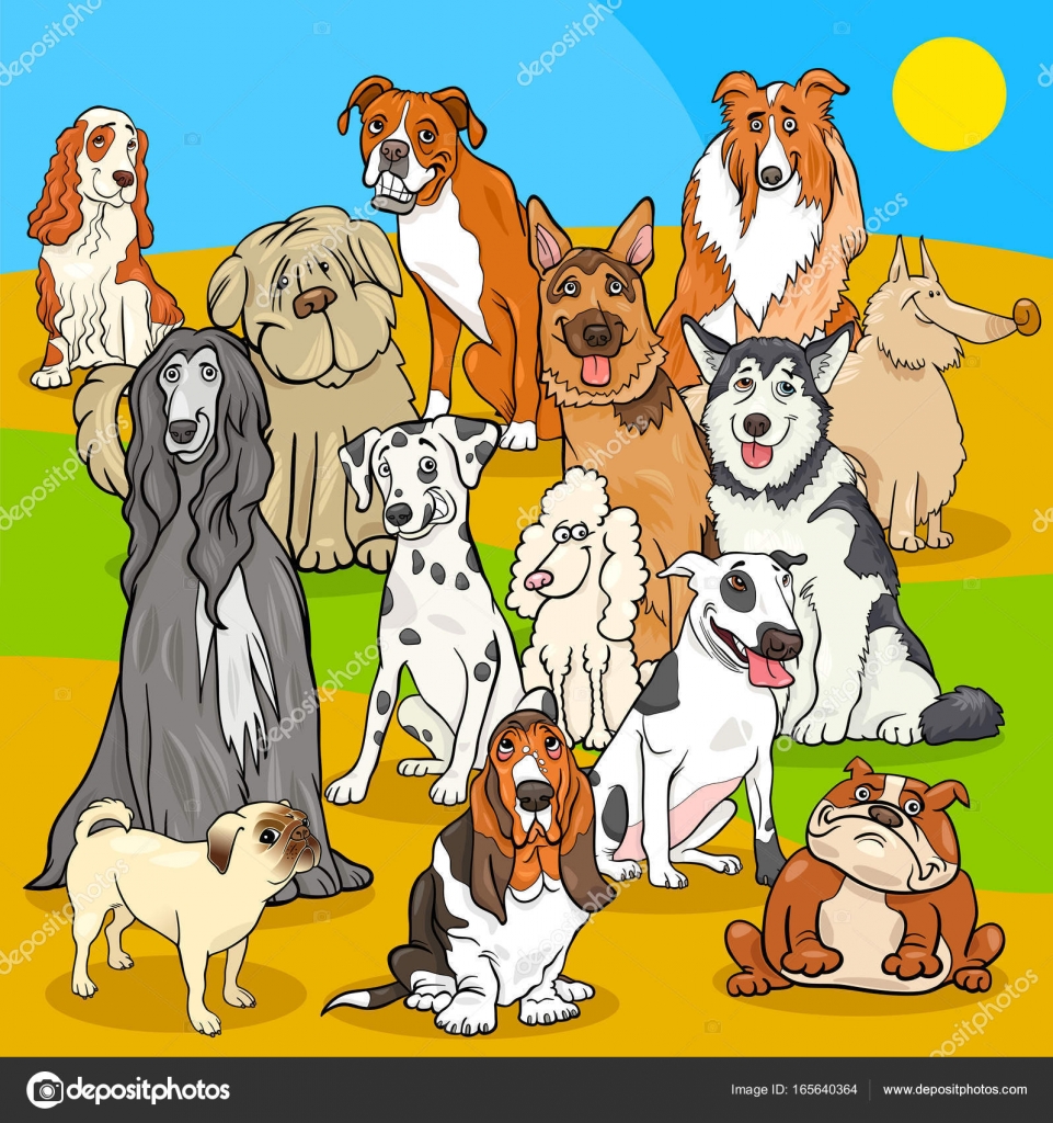Cão pastor inglês brincalhão raças de cães desenhos animados vectotr