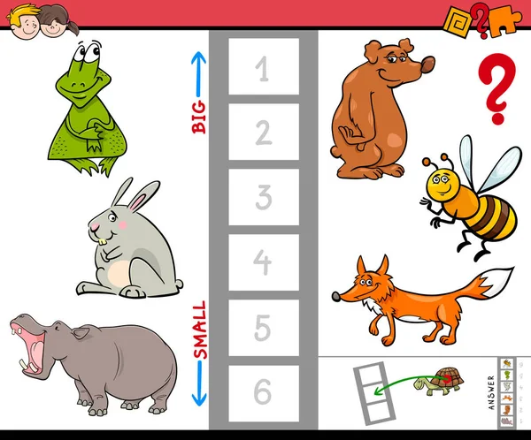 Mayor juego de dibujos animados de animales para niños — Vector de stock