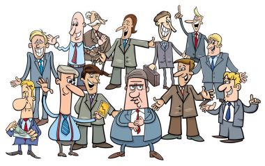 çizgi film iş adamları veya yöneticileri grubu