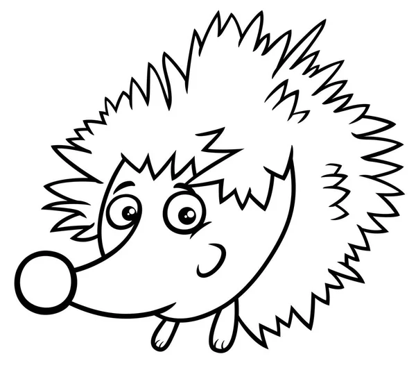 Cartoon hedgehog character coloring book — Stock Vector