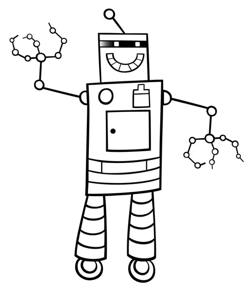 Dessin animé robot fantaisie personnage livre de couleurs — Image vectorielle
