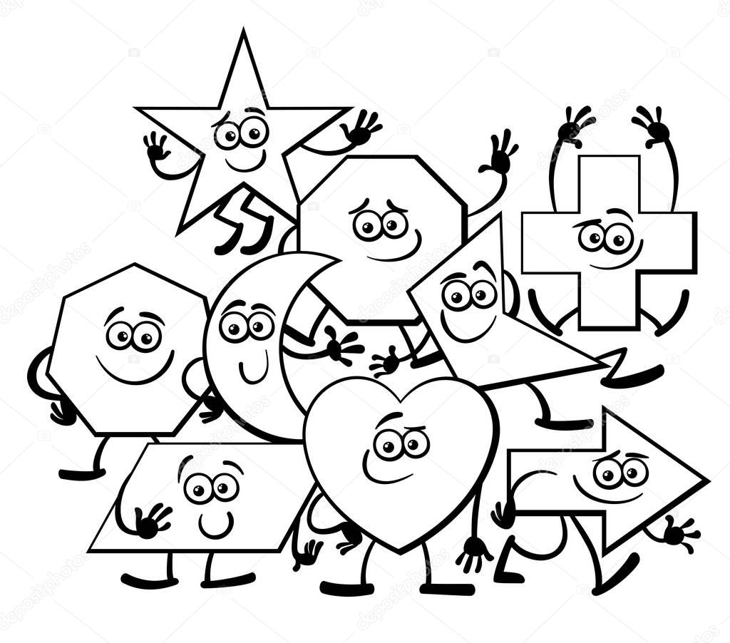 Cartoon Geometrische Vormen Kleurplaat Stockvector Izakowski