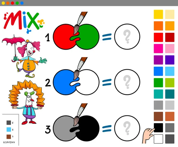 Mix colori educativo gioco dei cartoni animati — Vettoriale Stock