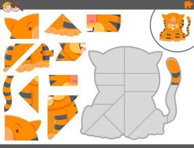 Parçalı bulmaca oyun kaplan hayvan ile