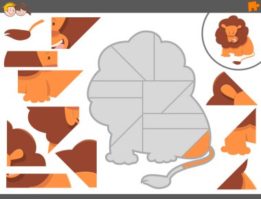 Parçalı bulmaca oyun aslan hayvan ile