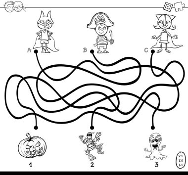 yolları labirent çocuklarla boyama kitabı