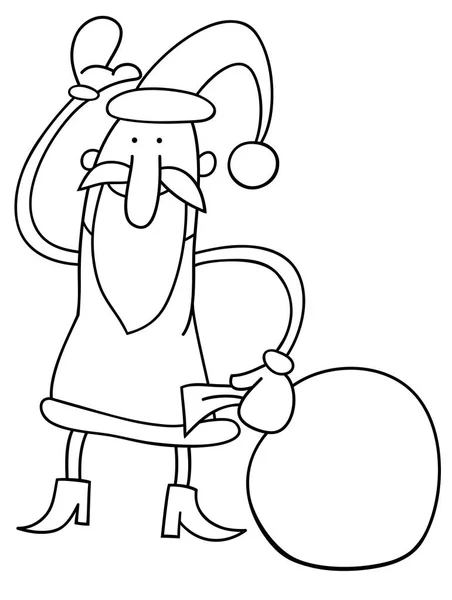 Canta Claus Christmas çizgi film boyama kitabı — Stok Vektör