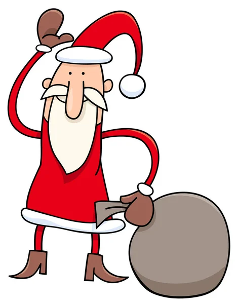 Canta claus weihnachtsfigur cartoon — Stockvektor