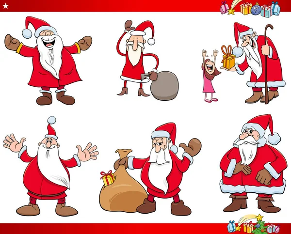 Santa Claus Vánoční postavy sada — Stockový vektor