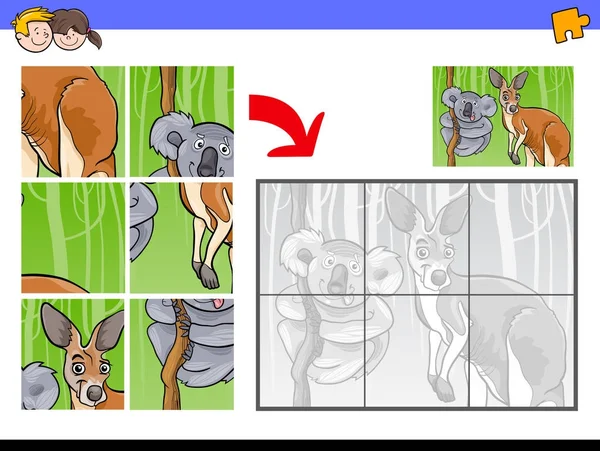 Legpuzzels met dierlijke karakters — Stockvector