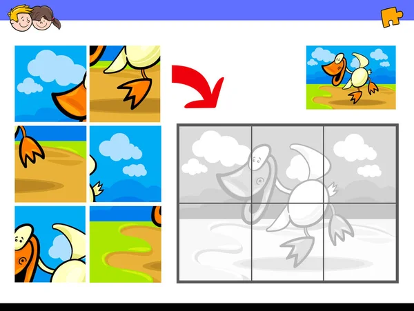 Legpuzzels met eend vogel landbouwhuisdieren — Stockvector