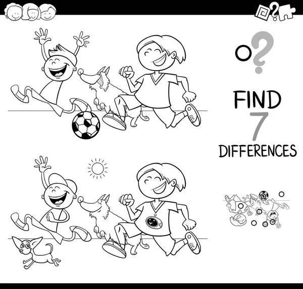 区别游戏与男孩和狗颜色书 — 图库矢量图片