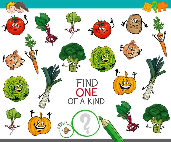 Un jeu unique avec des personnages de légumes — Image vectorielle