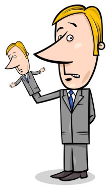 Kuklacı işadamı kavramı çizgi film