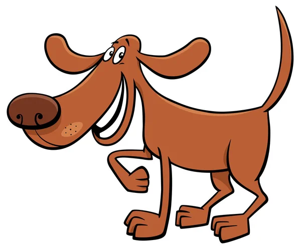 Personaje de dibujos animados perro feliz — Vector de stock
